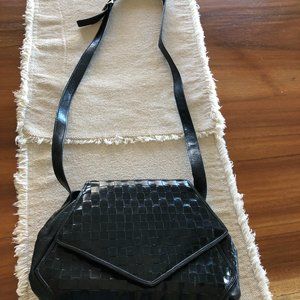 Black Leather Shoulder Handbag